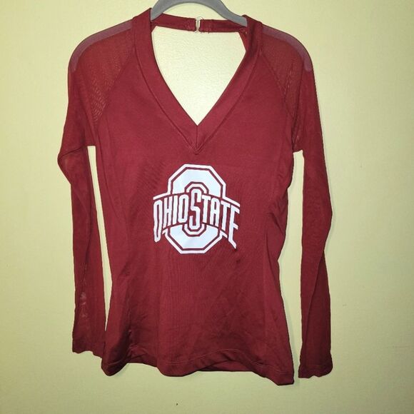New Ohio State NFL Football V-Neck Long Sleeve Bra Top Medium - Picture 2 of 12